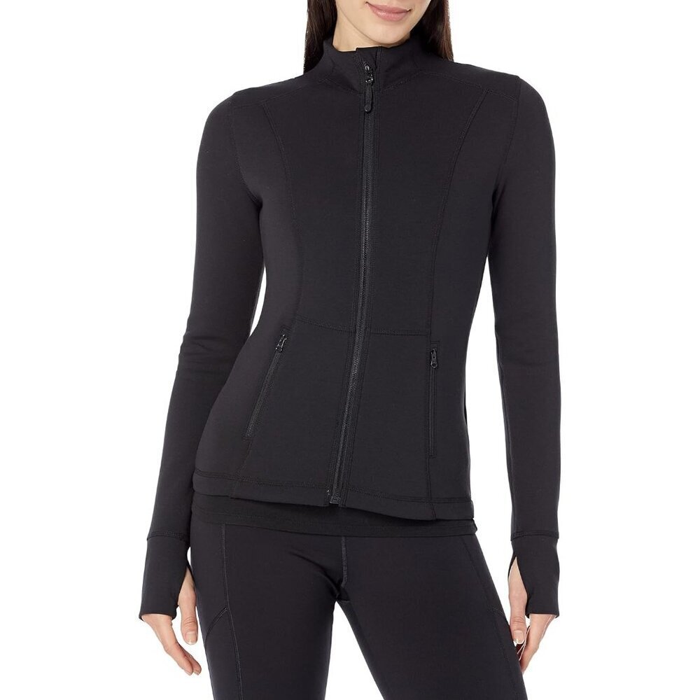 Women's Active Sweat Zipper Jacket Polyester Recycled Large Fitness Layering